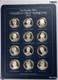 1974 Franklin Mint Gallery Of Great Americans 12 Medal Sterling Silver Set#14624