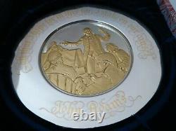 1974 Franklin Mint Sterling Silver & 24K Gold Bicentennial Plate JOHN ADAMS
