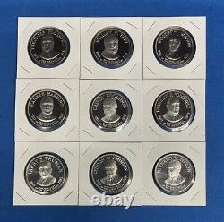 1974 Franklin Mint Sterling Silver Presidential Medals Lot of 9