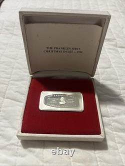 1974 Ingot 500 grains solid sterling Franklin Mint Christmas in original box