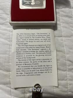 1974 Ingot 500 grains solid sterling Franklin Mint Christmas in original box