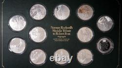 1974 Norman Rockwell Medallic Tribute Robert Frost Proof Set Sterling Silver