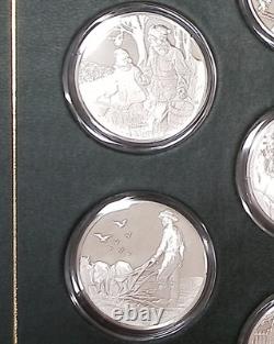1974 Norman Rockwell Medallic Tribute Robert Frost Proof Set Sterling Silver