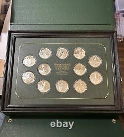1974 Norman Rockwell Medallic Tribute to Robert Frost Sterling Silver 12 Coins