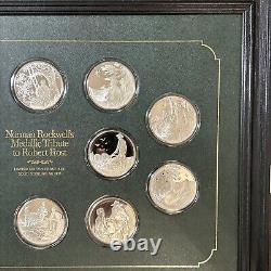 1974 Norman Rockwell Medallic Tribute to Robert Frost Sterling Silver 12 Coins