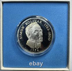 1974 Panama 20 Balboas Silver Coin 4.167 oz in OGP with COA Franklin Mint