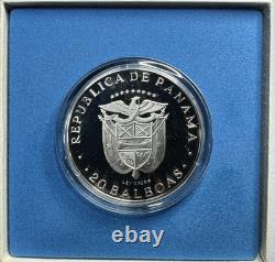 1974 Panama 20 Balboas Silver Coin 4.167 oz in OGP with COA Franklin Mint