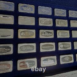 1974 Proof Set Bankmarked Sterling Silver Ingots Franklin Mint = 50 Total Bars