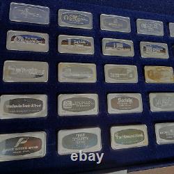 1974 Proof Set Bankmarked Sterling Silver Ingots Franklin Mint = 50 Total Bars