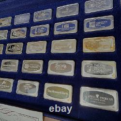1974 Proof Set Bankmarked Sterling Silver Ingots Franklin Mint = 50 Total Bars