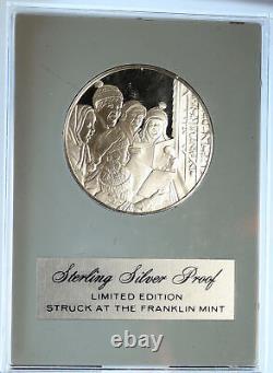 1974 US USA Franklin Mint HOLIDAY Christmas Carolers Proof Silver Medal i112709