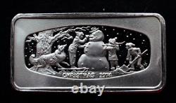 1974 Vintage Christmas STERLING SLAB Franklin Mint 2oz Silver 925 Art Bar C1437