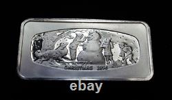 1974 Vintage Christmas STERLING SLAB Franklin Mint 2oz Silver 925 Art Bar C1437