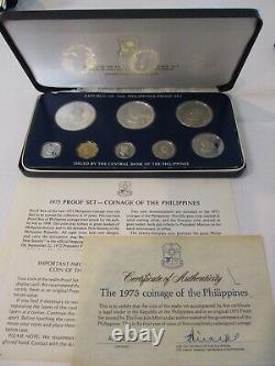 1975FM Republic of the Philippines Silver Proof Set withCOA