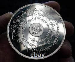 1975 1976 Franklin Mint Bicentennial medal 129 gram 925 Sterling Silver C1554