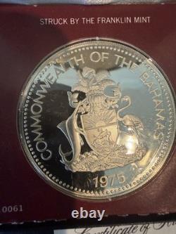 1975 Bahamas $10 Silver Proof Coin. 925 Sterling Silver 1.48? Oz ASW. 6