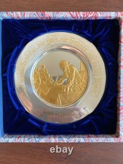 1975 Bicentennial Comm John Hancock Franklin Mint Ltd Ed Silver & Gold Plate