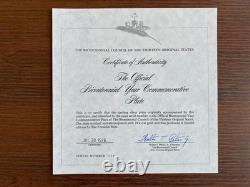 1975 Bicentennial Comm John Hancock Franklin Mint Ltd Ed Silver & Gold Plate