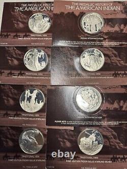 1975 Franklin Mint American Indian Medallic History 49 Silver Medals OP RARE