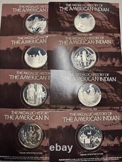 1975 Franklin Mint American Indian Medallic History 49 Silver Medals OP RARE