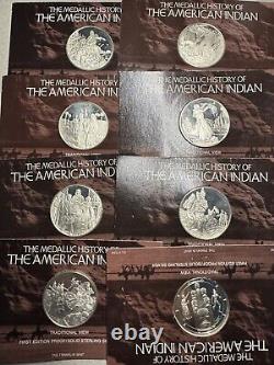 1975 Franklin Mint American Indian Medallic History 49 Silver Medals OP RARE