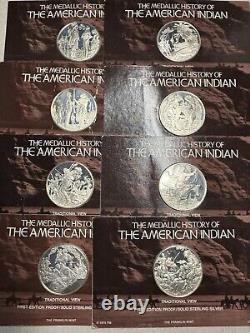 1975 Franklin Mint American Indian Medallic History 49 Silver Medals OP RARE
