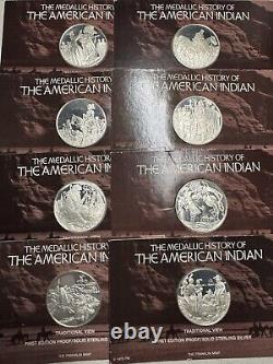 1975 Franklin Mint American Indian Medallic History 49 Silver Medals OP RARE