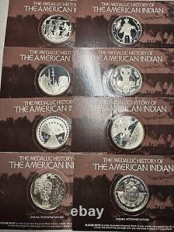 1975 Franklin Mint American Indian Medallic History 49 Silver Medals OP RARE