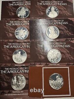 1975 Franklin Mint American Indian Medallic History 49 Silver Medals OP RARE