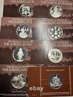 1975 Franklin Mint American Indian Medallic History 49 Silver Medals OP RARE