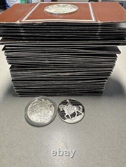 1975 Franklin Mint American Indian Medallic History 49 Silver Medals OP RARE