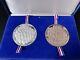 1975 Franklin Mint Bicentennial Medal 4 Oz Silver And 4 Oz Bronze Set Box, Coa