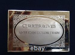 1975 Franklin Mint Currier & Ives American Express Train Silver Art Bar P2551