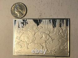 1975 Franklin Mint Currier & Ives The Life of a Hunter 2.8 oz Silver Art Bar