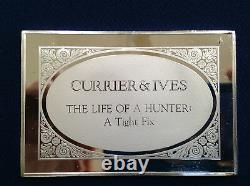 1975 Franklin Mint Currier & Ives The Life of a Hunter Silver Art Bar P2550