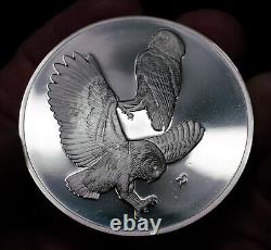 1975 Franklin Mint Elf Owl #44 925 Sterling Silver art bar round C1923