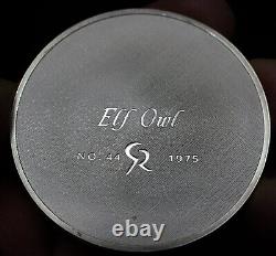 1975 Franklin Mint Elf Owl #44 925 Sterling Silver art bar round C1923