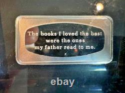 1975 Franklin Mint Fathers Day Sterling Silver Ingot Lucite 1000 grains