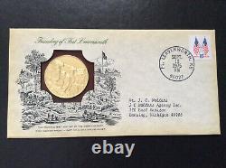 1975 Franklin Mint Founding of Fort Leavenworth FDC GP Silver Medal A5727