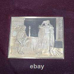 1975 Franklin Mint Norman Rockwell Mark Twain Sterling Silver Ingot Set Framed
