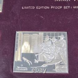 1975 Franklin Mint Norman Rockwell Mark Twain Sterling Silver Ingot Set Framed