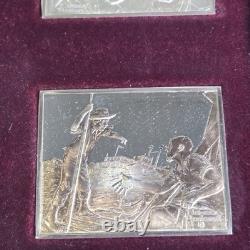 1975 Franklin Mint Norman Rockwell Mark Twain Sterling Silver Ingot Set Framed