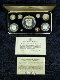 1975 Franklin Mint Republic of Panama 9 Coin Proof Set (5.656 Oz. Silver)