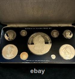 1975 Franklin Mint Republic of Panama 9 Coin Proof Set (5.656 Oz. Silver)