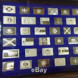 1975 Franklin Mint THE OFFICIAL FLAGS of the STATES Sterling Silver Bars 7.1 toz