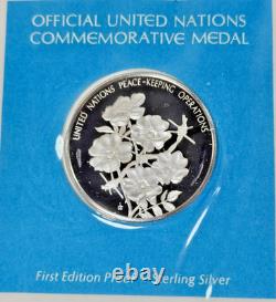 1975 Franklin Mint UN Commemorative Medals 5pc Sterling Proof Set w Stamps 1975 Franklin Mint UN Commemorative Medals 5pc Sterling Proof Set w Stamps