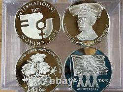 1975 Franklin Mint United Nations Silver Commemorative Medals lot of 4 B0727