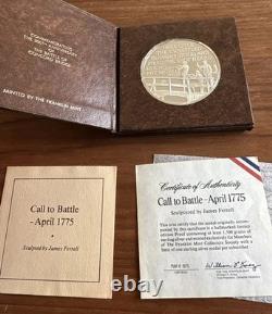1975 Paul Revere Call to Battle Sterling Silver Proof Medal in Case (3.125 Oz)
