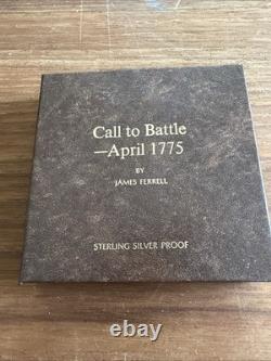 1975 Paul Revere Call to Battle Sterling Silver Proof Medal in Case (3.125 Oz)