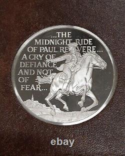 1975 Proof Paul Revere/Call to Battle Sterling Silver Proof Medal in Case